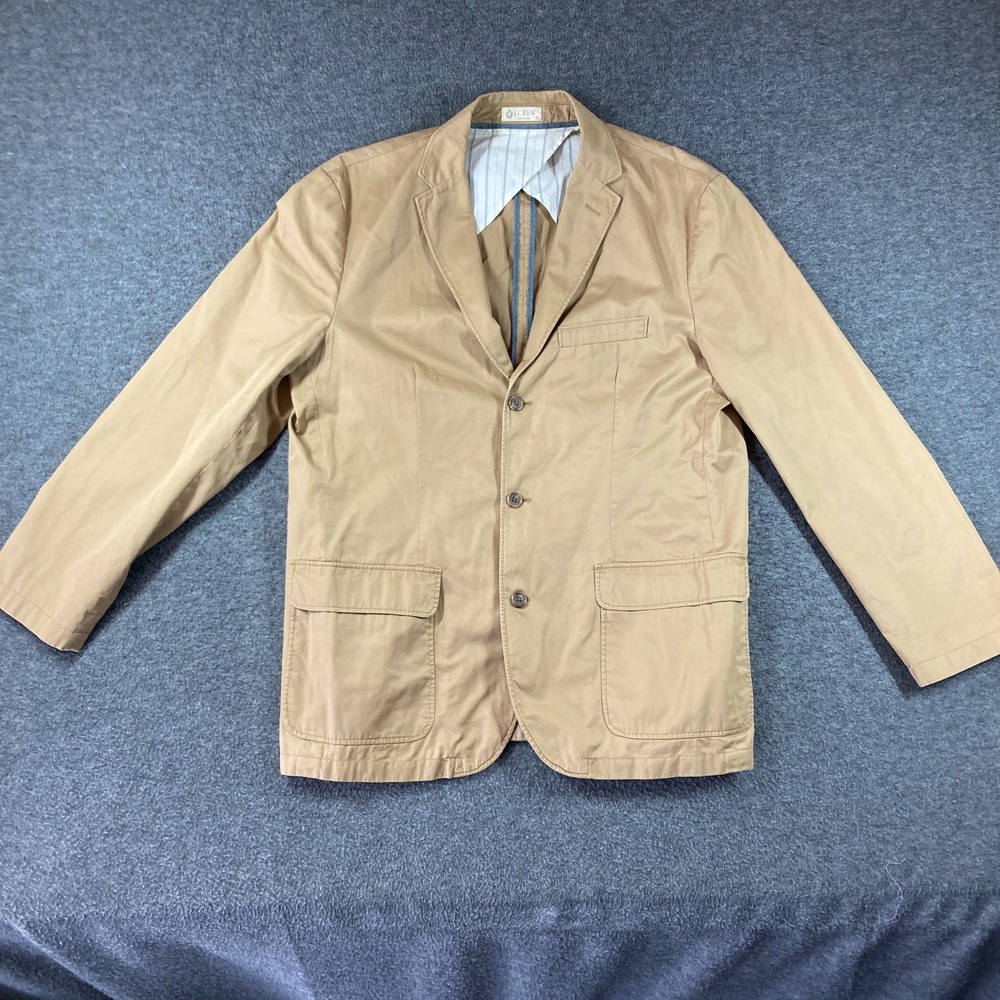 Y2K J.Crew Clayton Sportcoat Mens XL Extra Large Brown Cotton Twill
